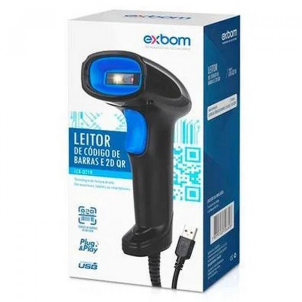 LEITOR DE CODIGO DE BARRAS E QR CODE EXBOM LCB-Q210